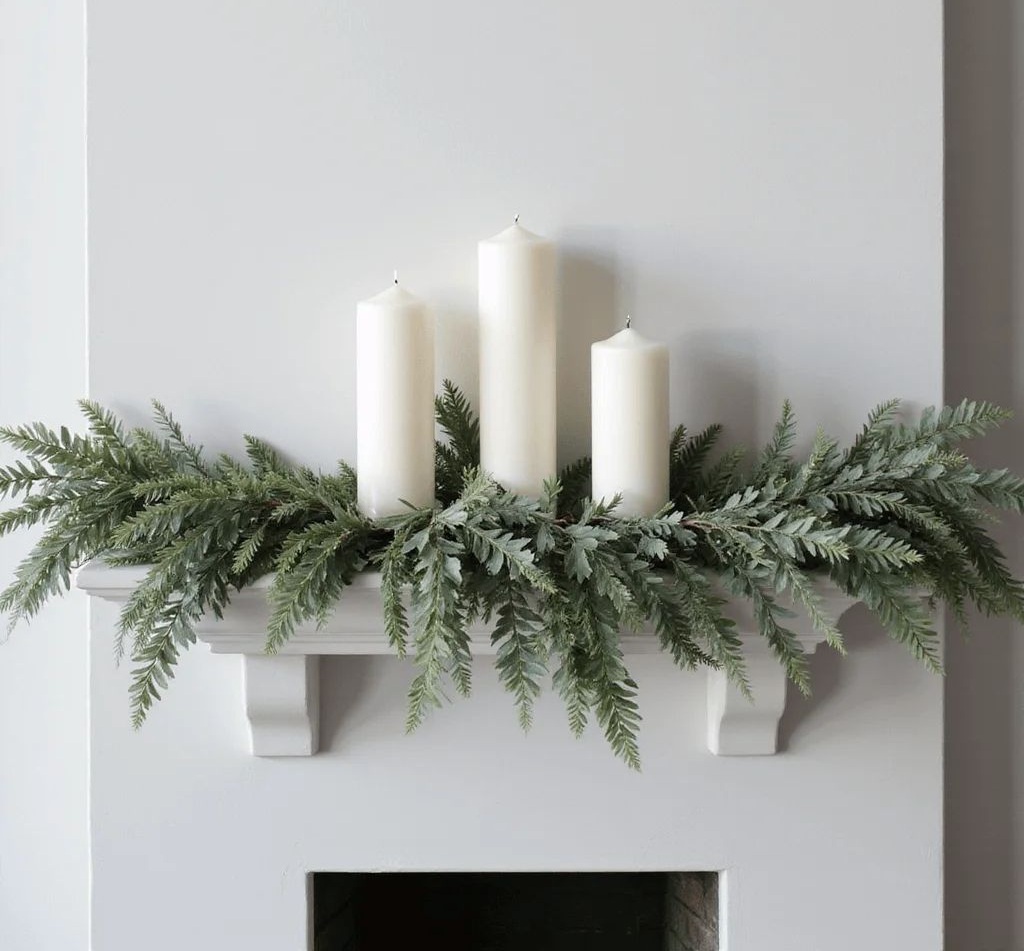 A balanced tabletop vignette using varied heights, shapes, and materials