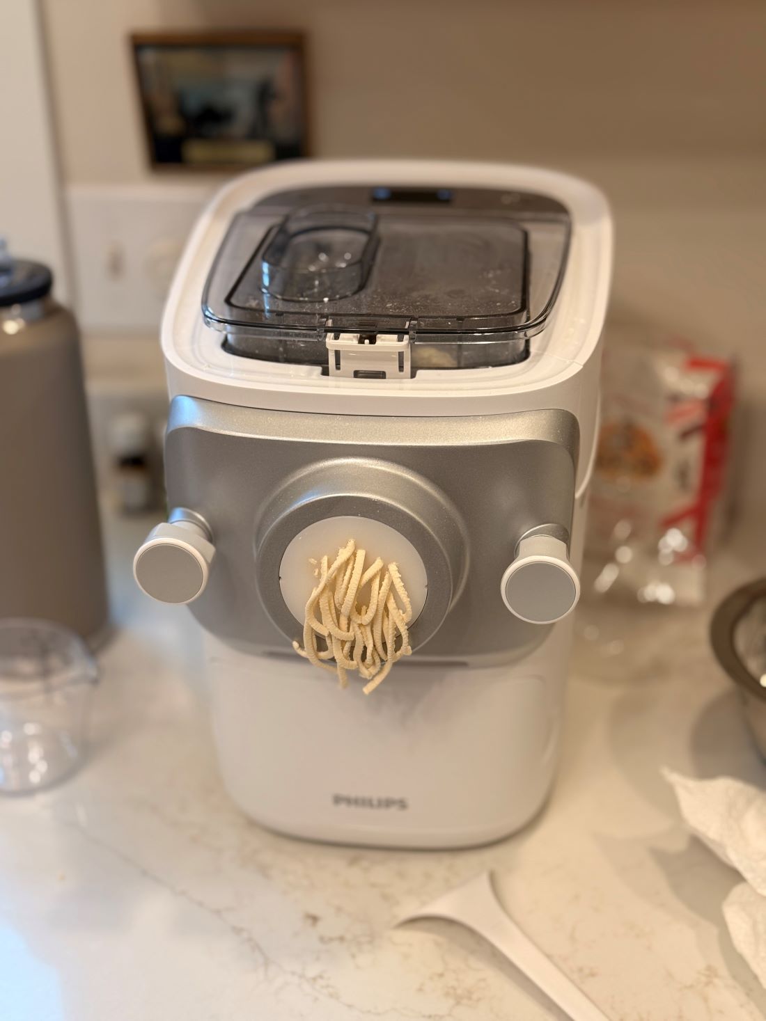 Trial run at using a machine to make pasta