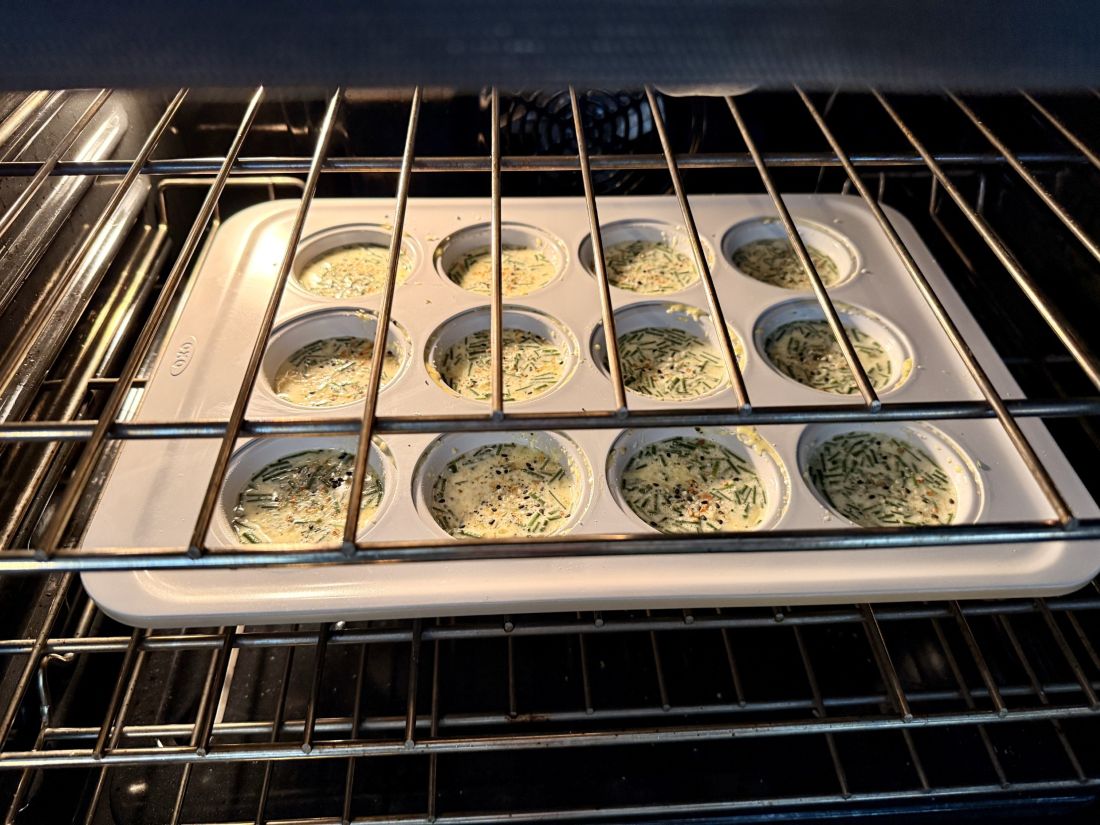 Egg cups puffed up in the oven